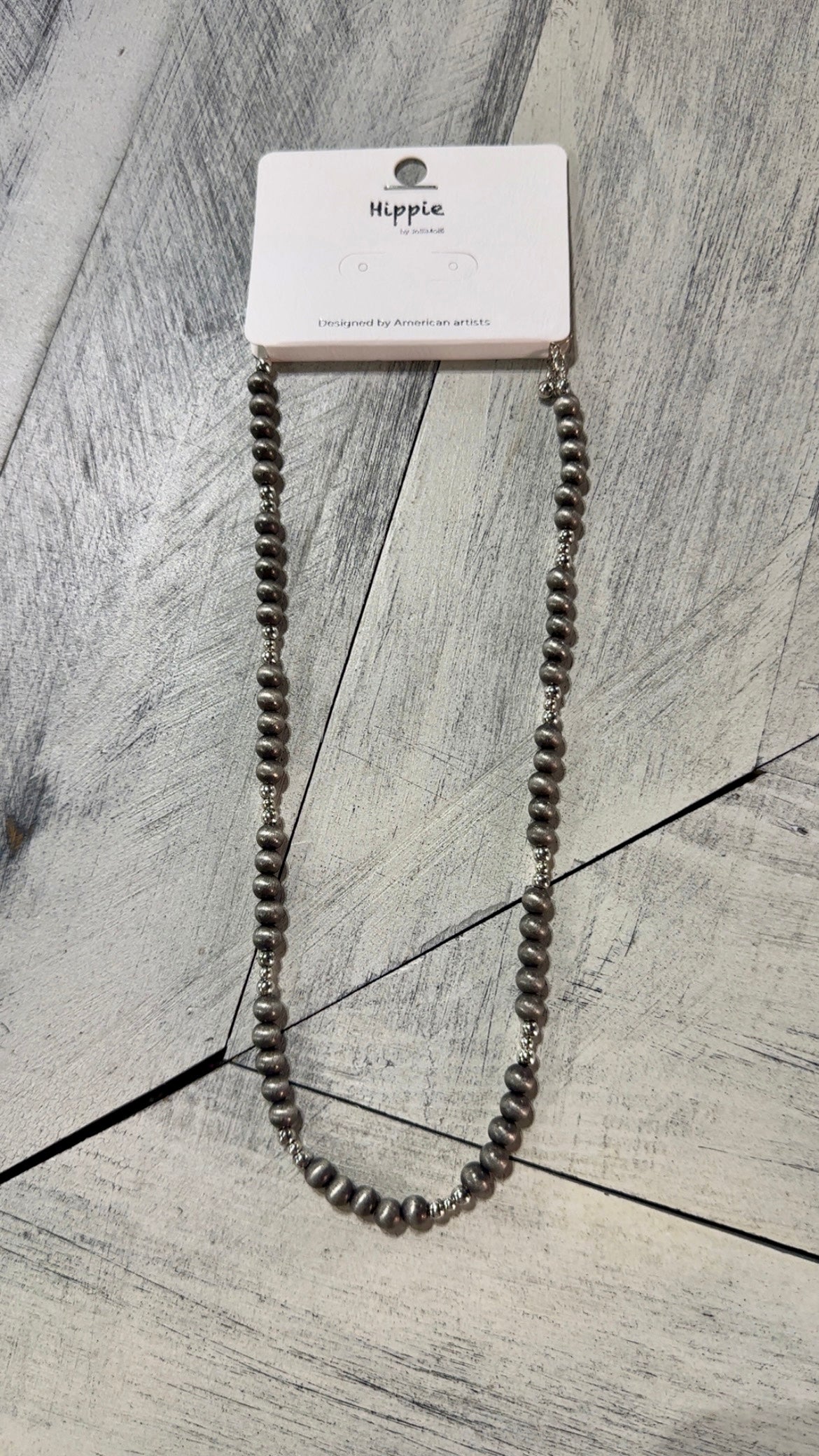 Navajo Pearl & Silver Bead Necklace