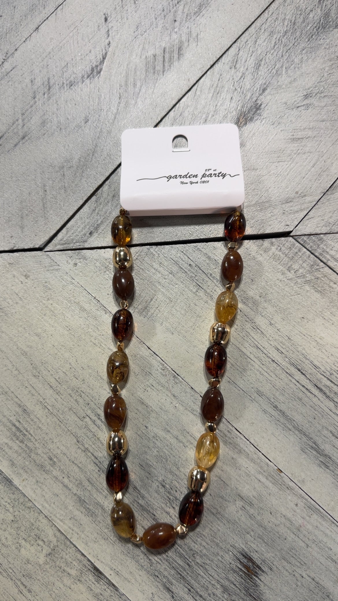Brown & Gold Chunky Statement Necklace