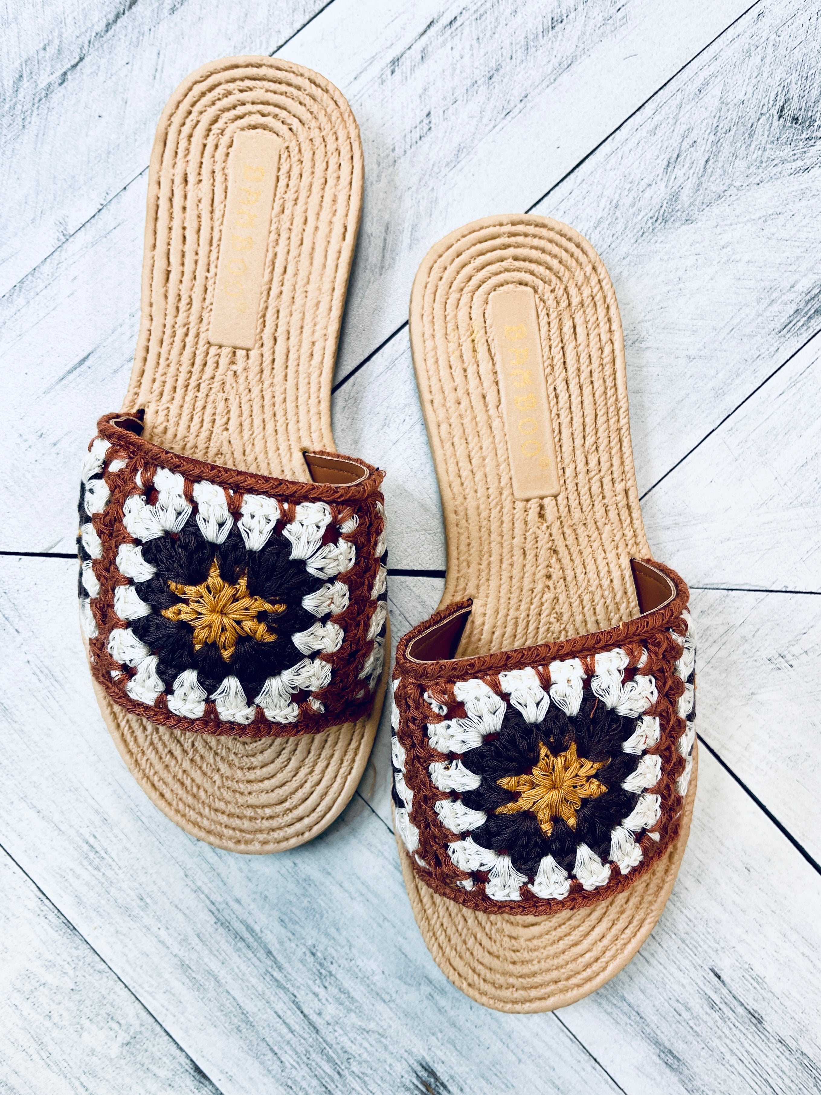 Crochet Knitted Slide Sandals