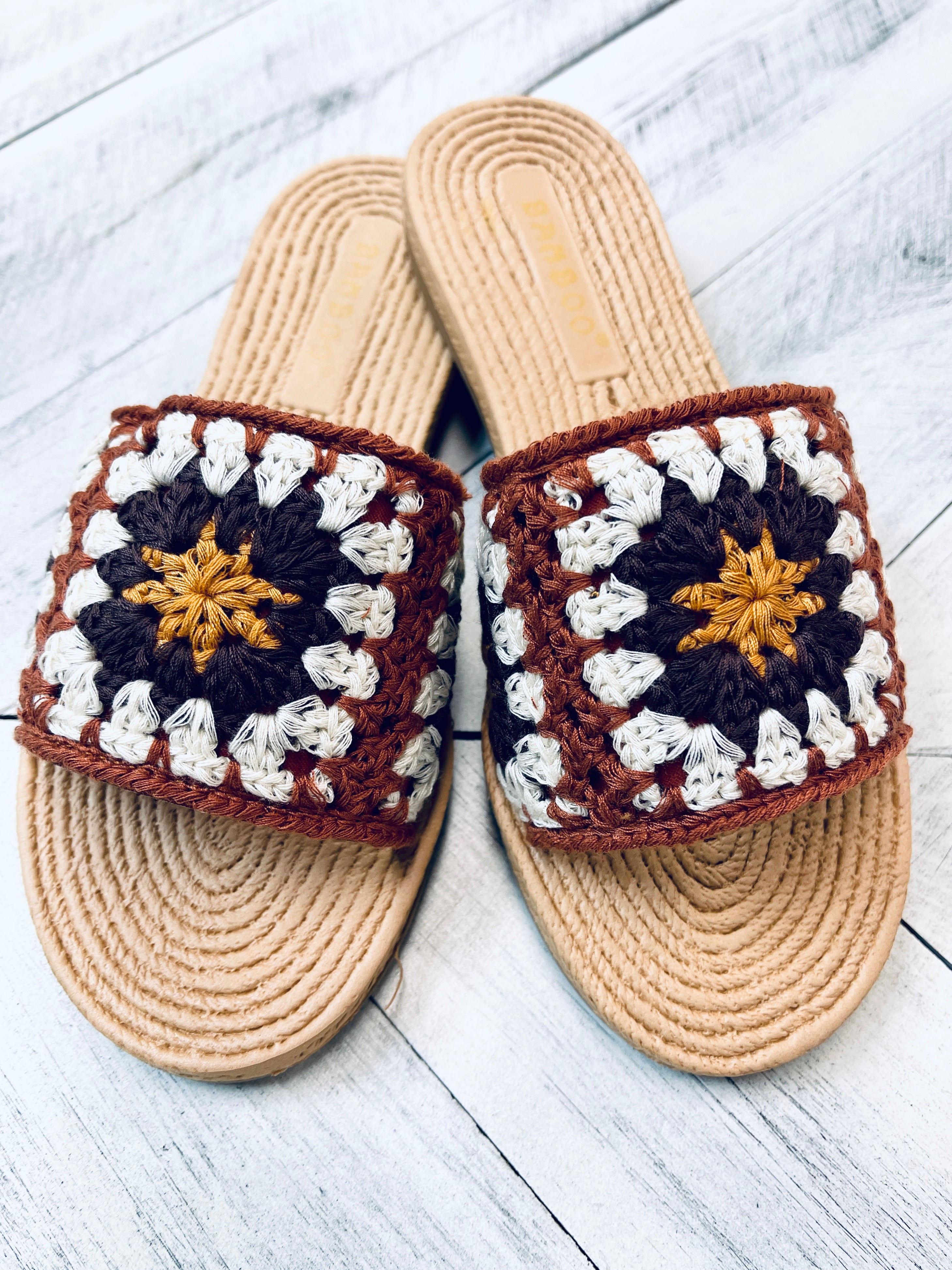 Crochet Knitted Slide Sandals
